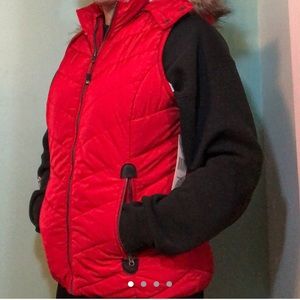 Green Tea Red Puffer Vest